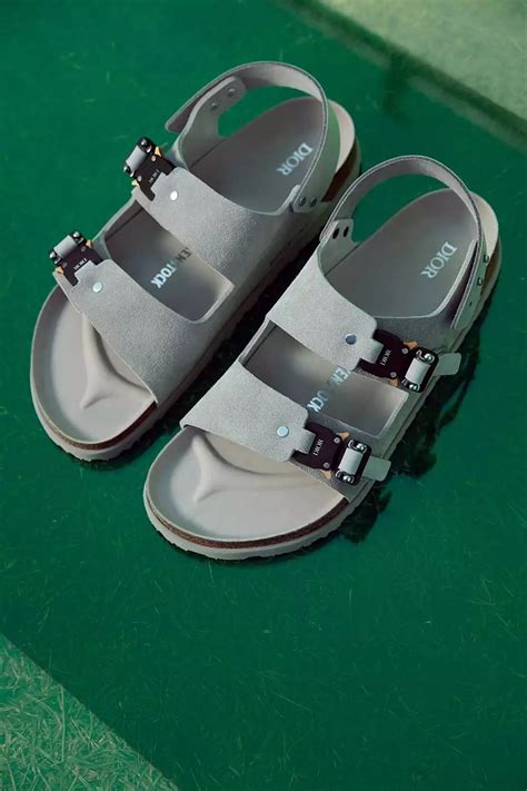 dior collab with birkenstock|Dior collab sandals.